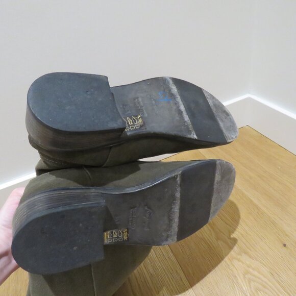 FREE PEOPLE Arya Olive Green Suede Knee High Riding Campus Boots Shoes Western - Picture 12 of 13